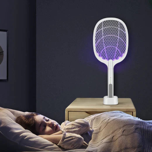 Rechargeable Electric Bug Zapper Racket | Handheld & UV Light Mode | Portable Indoor & Outdoor Insect Trap
