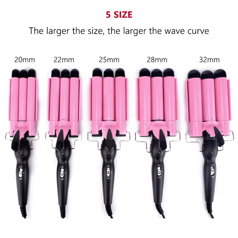 Triple Barrel Hair Waver | Professional Ceramic Curling Iron | Beach Waves & Volumizing Styler