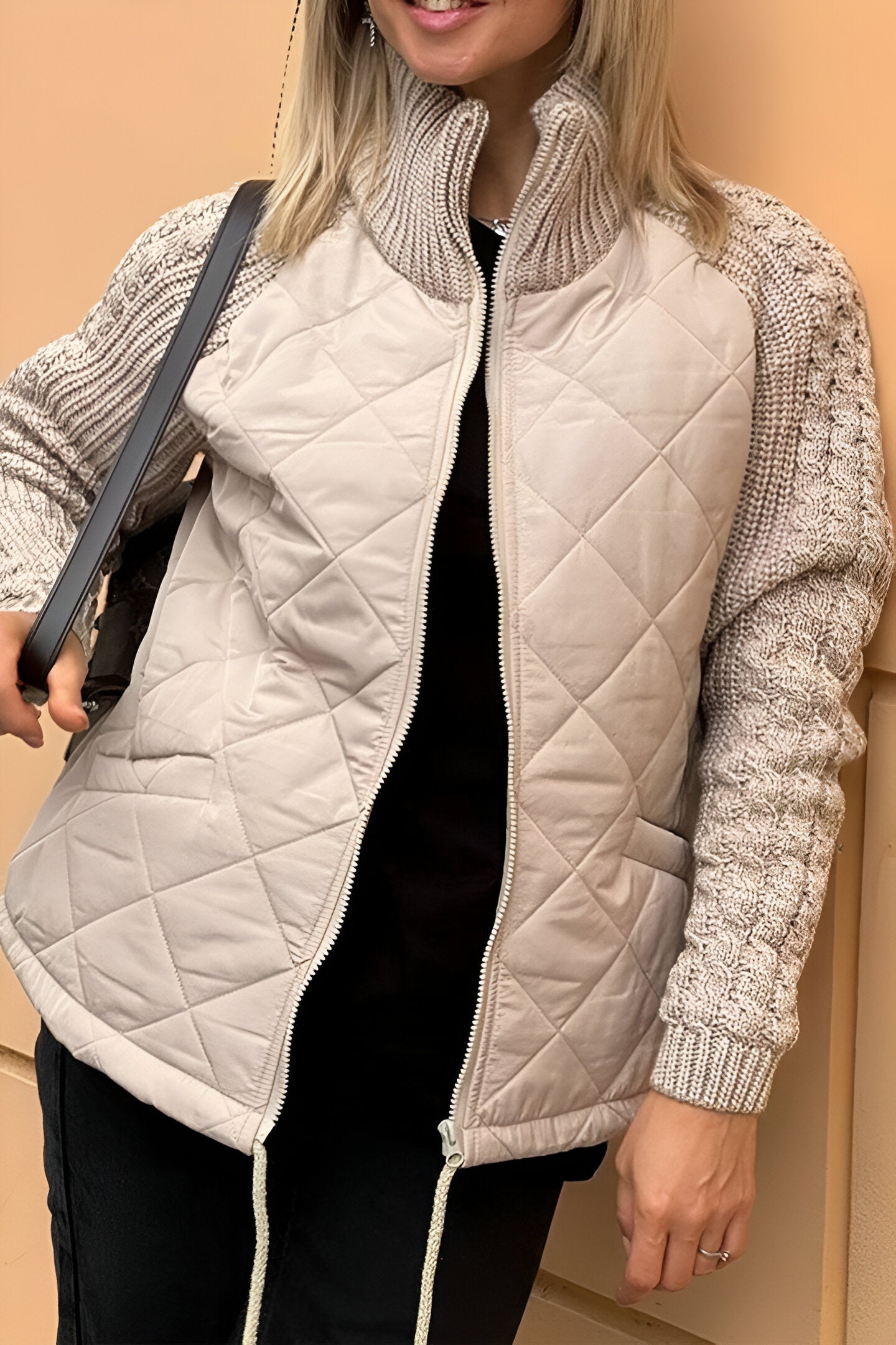 Sienna Women's Jacket | Patchwork Knit Zip Design 2