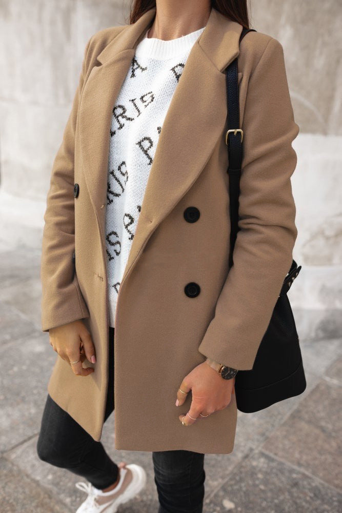 Tera Women's Lapel Coat | Soft Warm Fabric 3