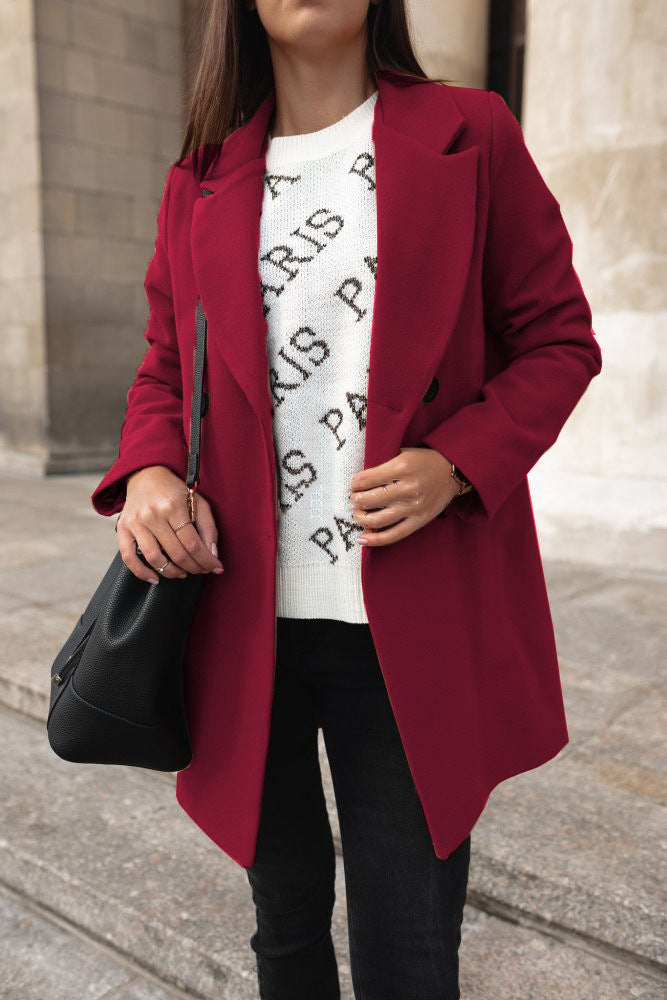 Tera Women's Lapel Coat | Soft Warm Fabric 5