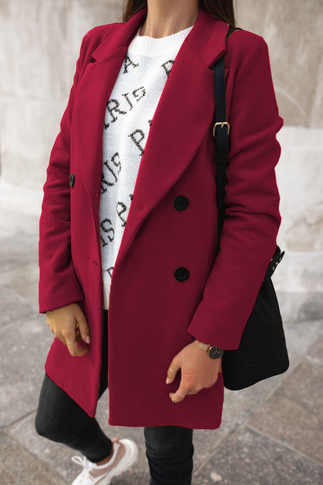 Tera Women's Lapel Coat | Soft Warm Fabric 6