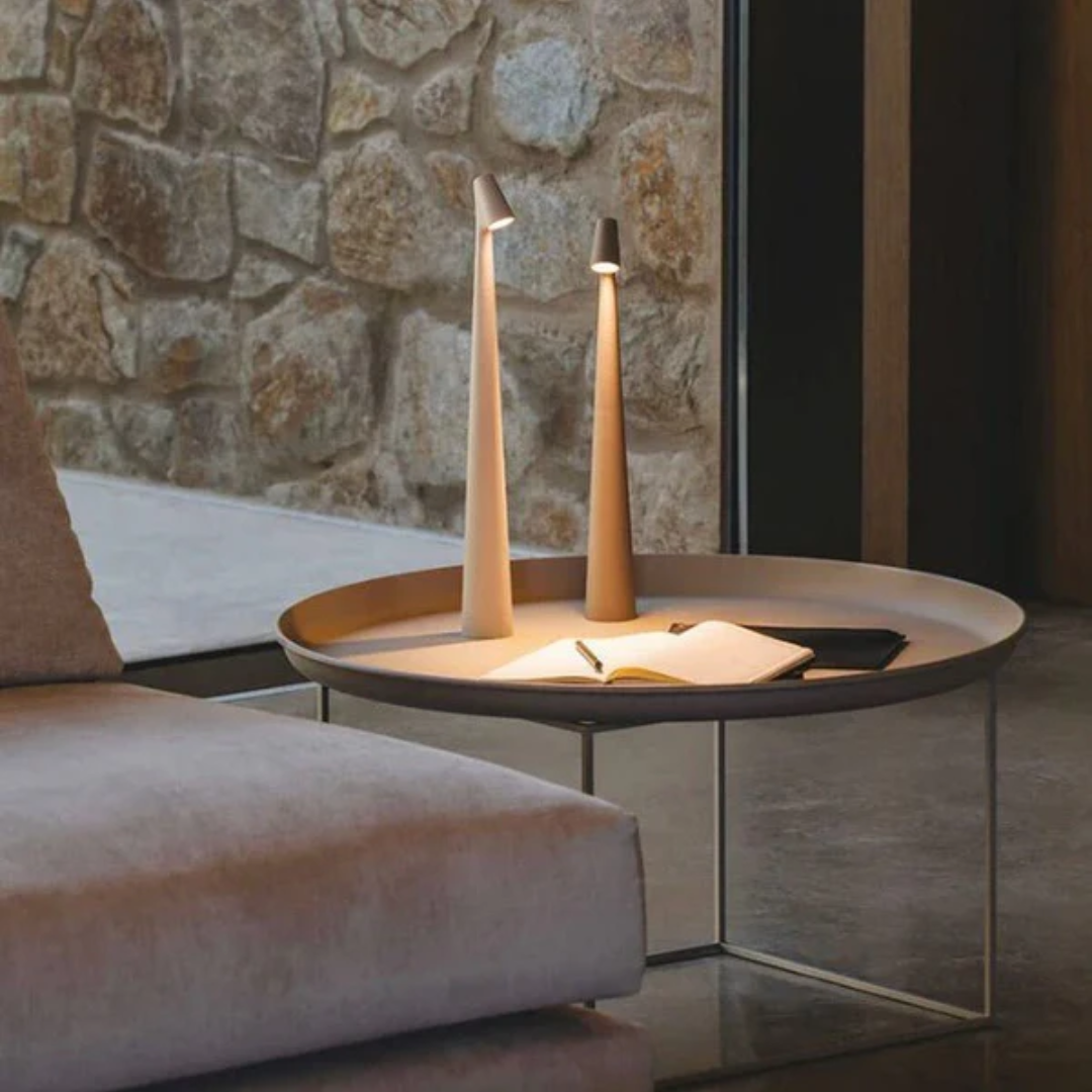 Wireless Scandinavian LED Table Lamp | Rechargeable Touch-Control Design