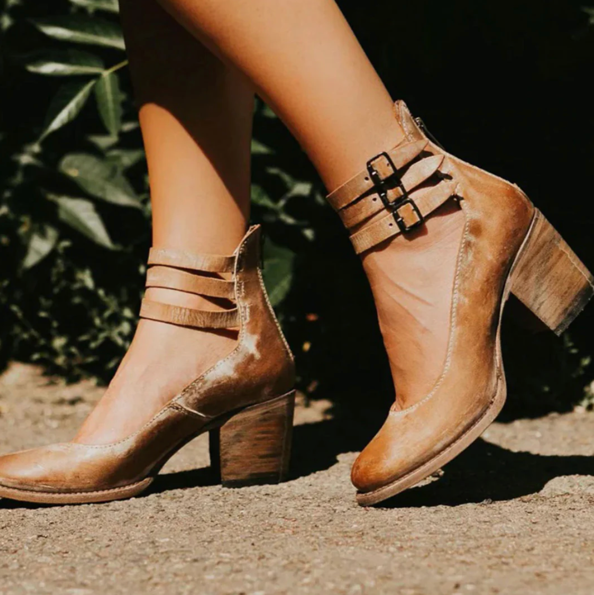 Women’s Vintage Leather Heels | Pointed Toe | Cushioned Insole