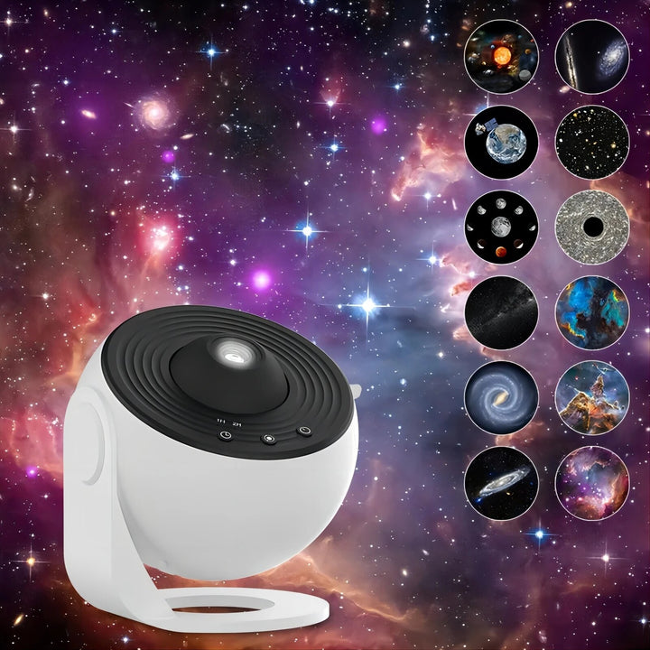 Home Planetarium Projector | 12 Galaxy Films | 360° Rotation & Timer Function