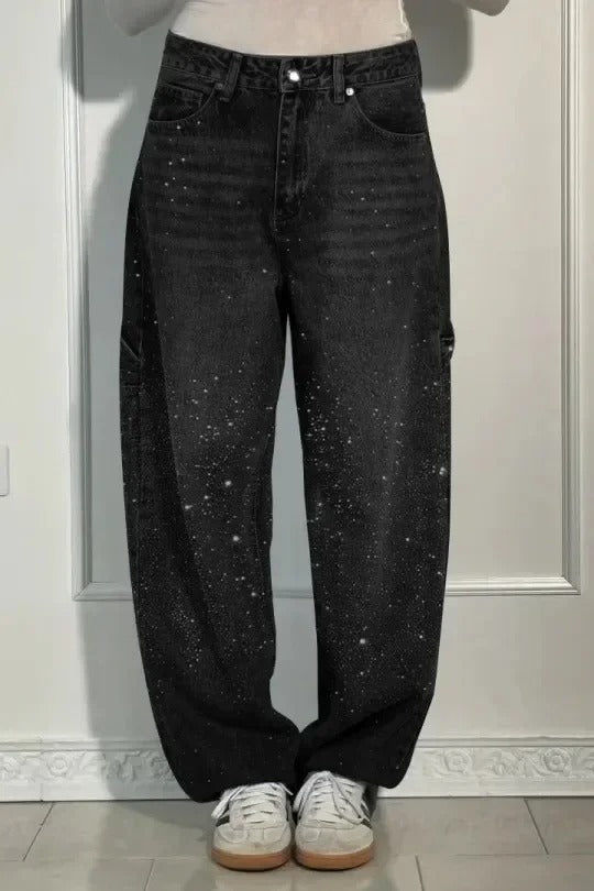 Women’s High-Waist Glitter Jeans | Stretch Denim | Slim Fit Design