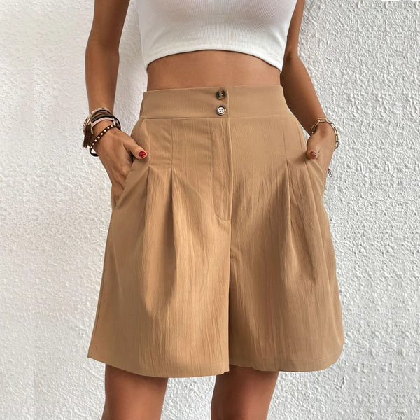 Women’s High-Waist Cargo Shorts | Stretch Fabric | Multi-Pocket Design