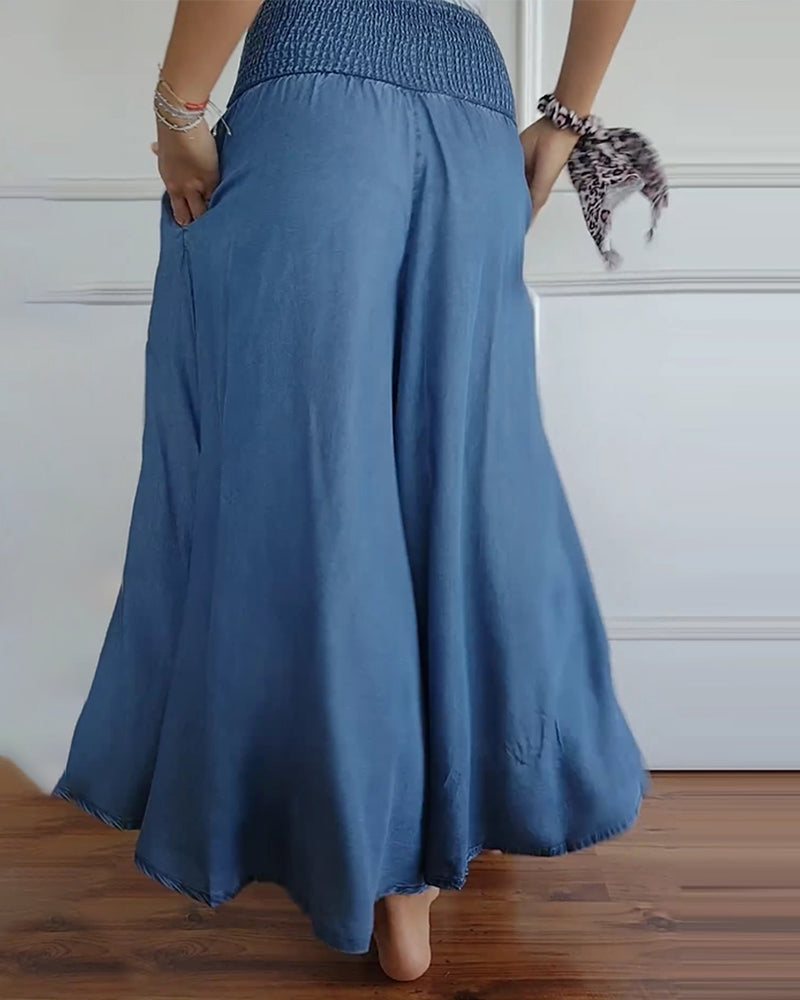 Women’s Wide-Leg Pants | High-Rise Fit | Elastic Waistband