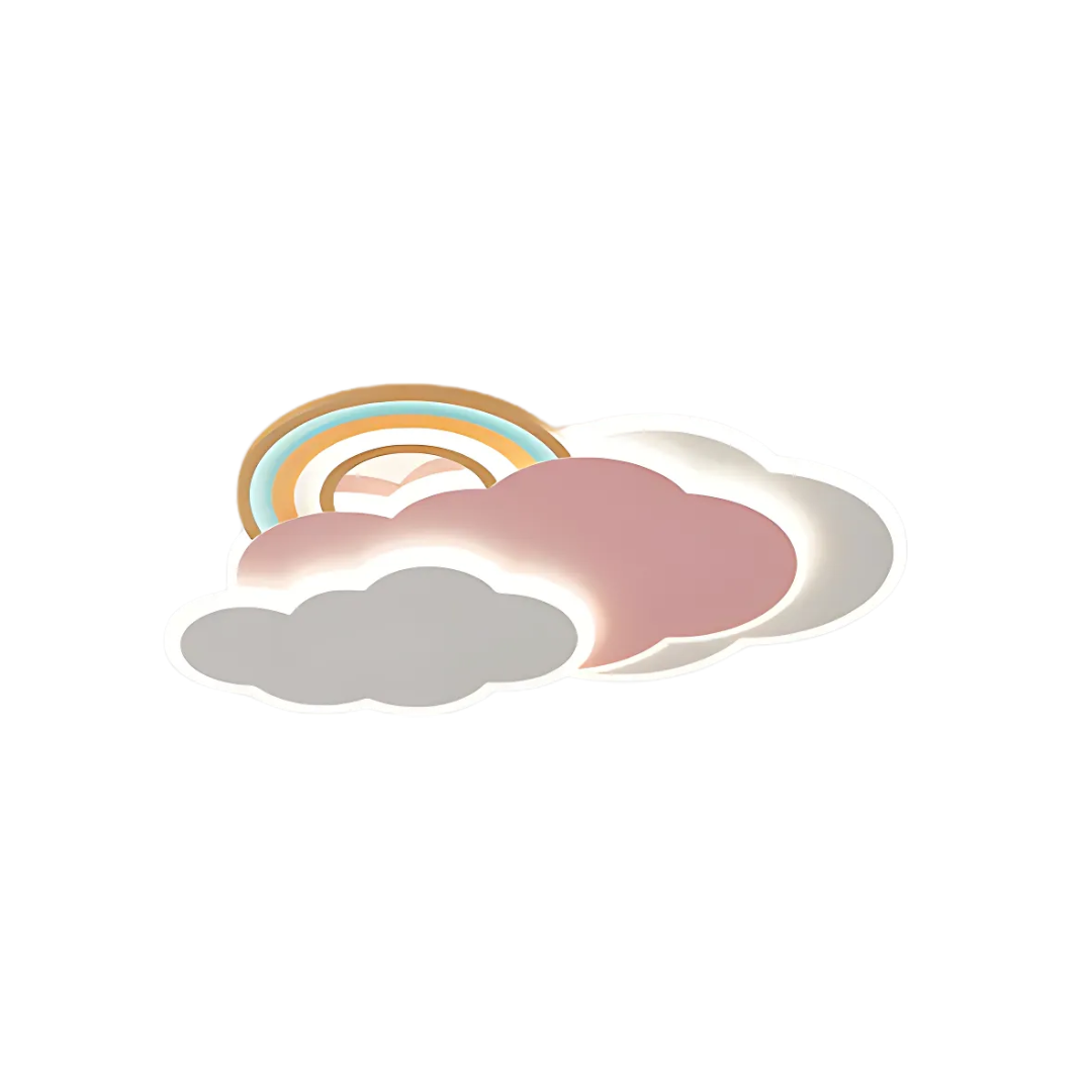 Children’s LED Ceiling Light | Rainbow & Cloud Design | Dimmable with Remote Control