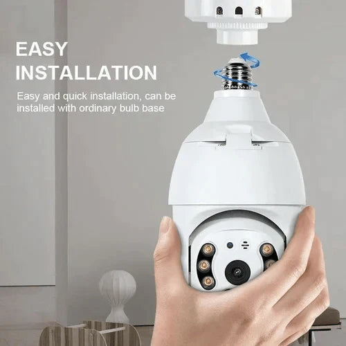 Wireless Light Bulb Security Camera | 1080P WiFi Smart Pan-Tilt Surveillance with Night Vision & Two-Way Audio