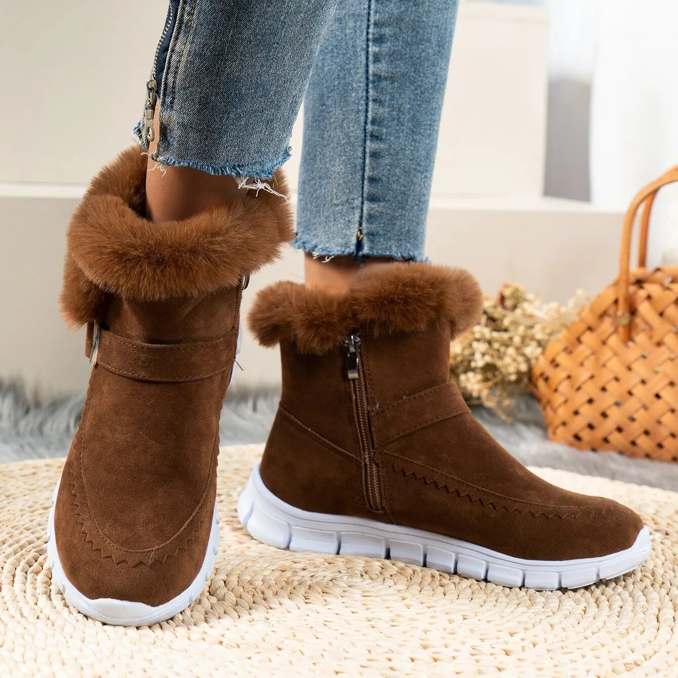 Women’s Plush Winter Snow Boots | Warm Lined | Slip-On Design