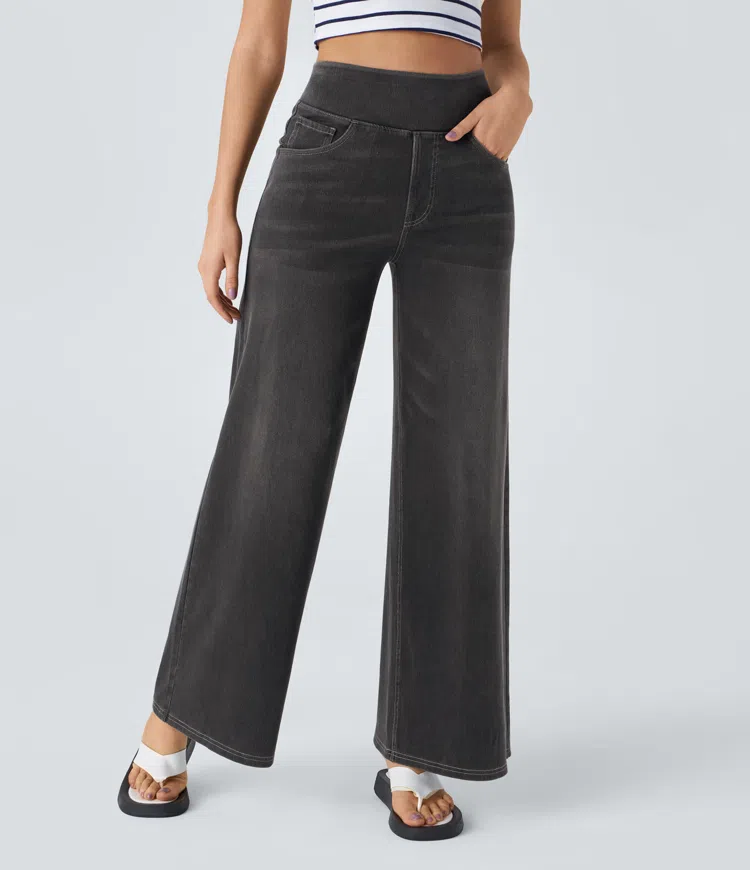 Women’s Relaxed Fit Wide-Leg Jeans | High-Waist | Stretch Denim Comfort