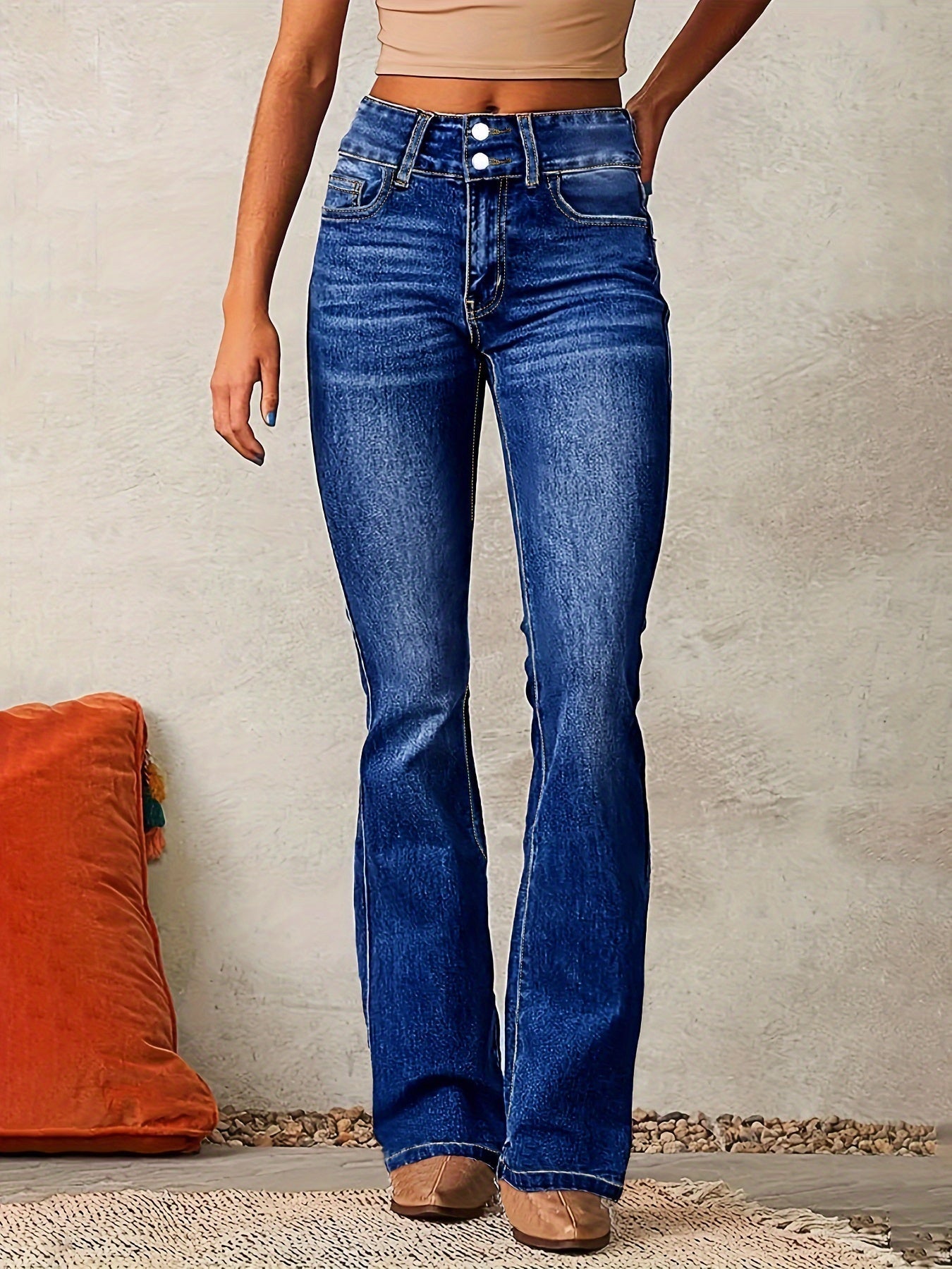 High-Rise Flare Jeans | Classic Denim Silhouette | Tailored Everyday Fit