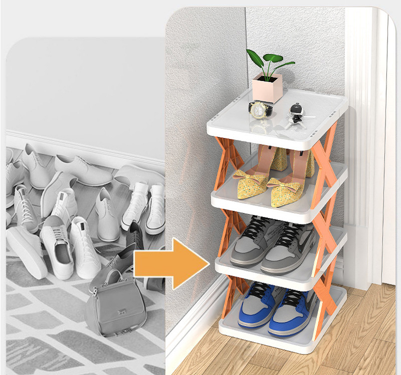 Foldable Multi-Layer Shoe Rack | Space-Saving Adjustable Shoe Organizer for Home & Entryway