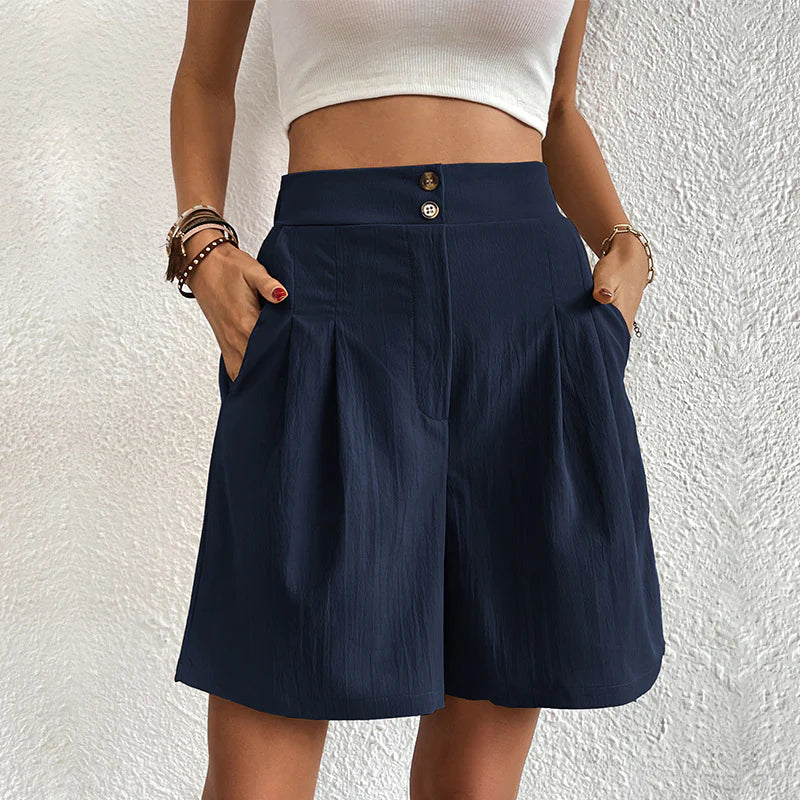 Women’s High-Waist Cargo Shorts | Stretch Fabric | Multi-Pocket Design