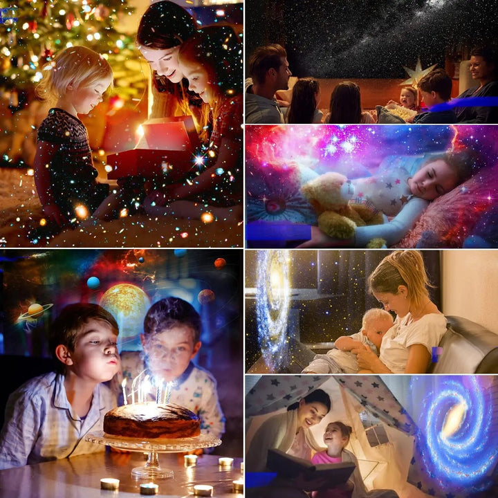 Home Planetarium Projector | 12 Galaxy Films | 360° Rotation & Timer Function