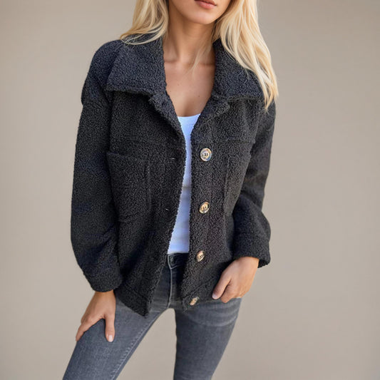 Zera Women's Short Wool Jacket | Elegant Lapel Design