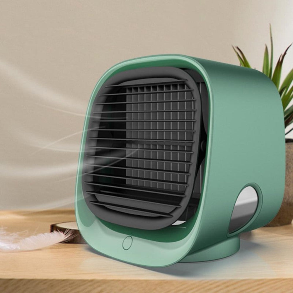 2-in-1 Air Cooler and Humidifier | Quiet USB-Powered Mini Cooler with LED Light