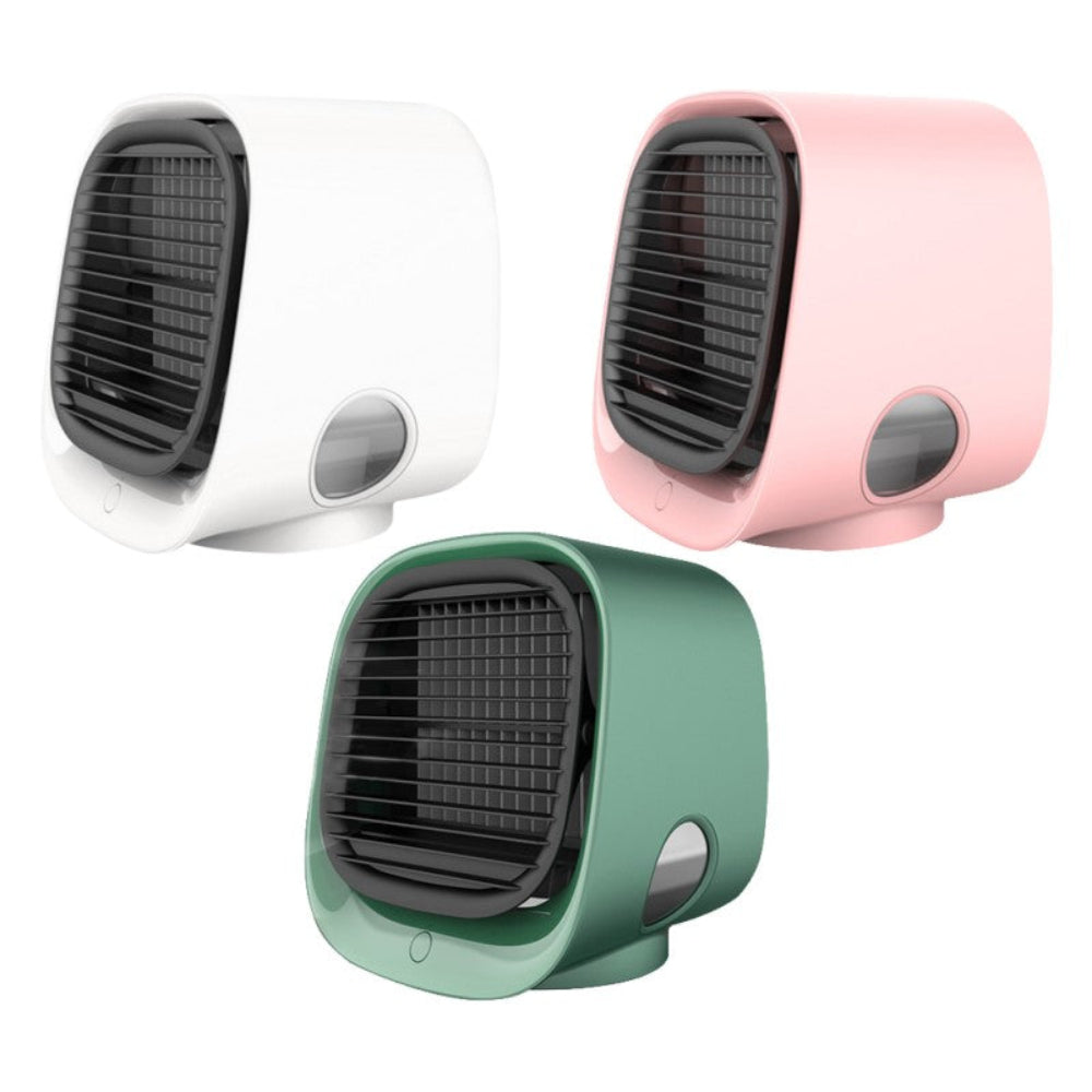 2-in-1 Air Cooler and Humidifier | Quiet USB-Powered Mini Cooler with LED Light