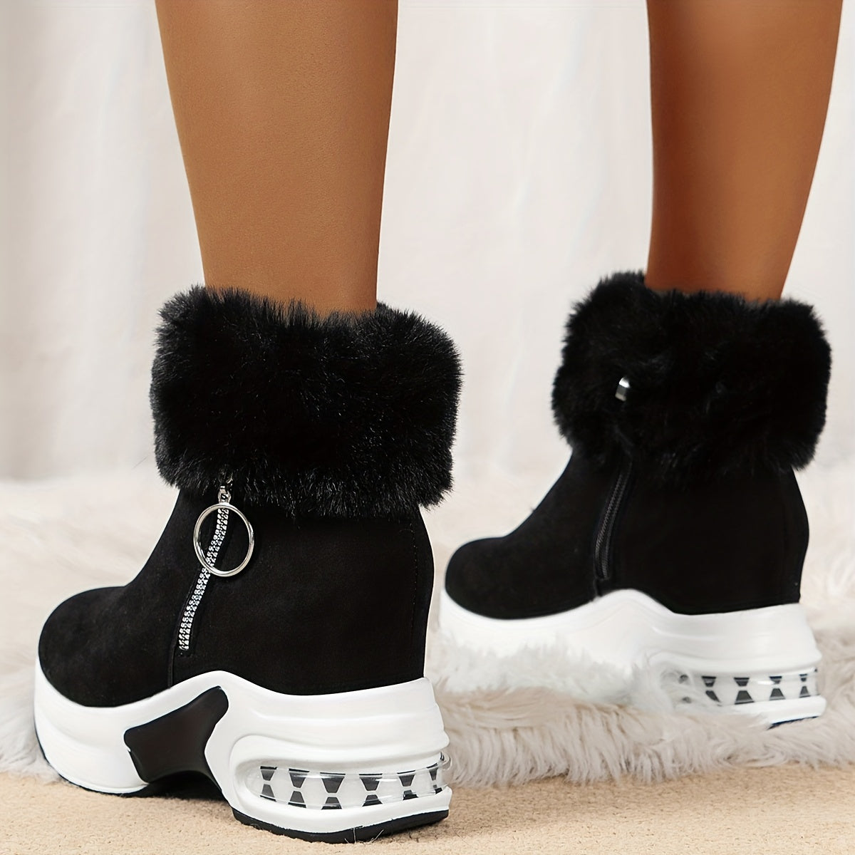 Women’s Cozy Lined Winter Boots | Wedge Comfort Design | Anti-Slip Sole