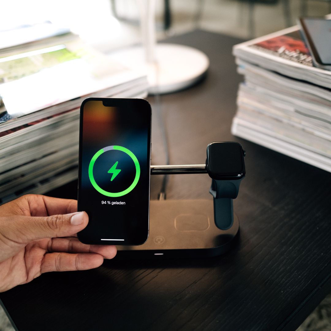 3-in-1 Wireless Charger | Fast Charging Station for Phone, Watch & Earbuds | Compact USB-C Dock