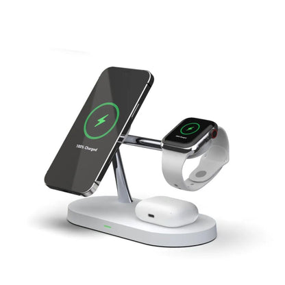 3-in-1 Wireless Charger | Fast Charging Station for Phone, Watch & Earbuds | Compact USB-C Dock