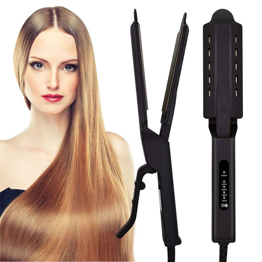Ceramic Steam Hair Straightener | Tourmaline Ionic Flat Iron | Anti-Frizz & Fast Heating