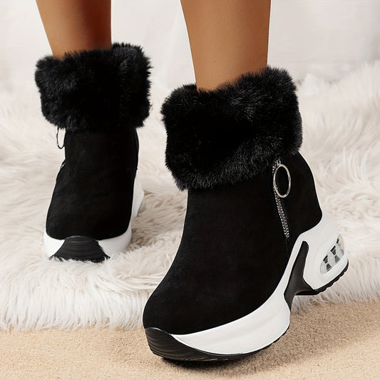 Women’s Cozy Lined Winter Boots | Wedge Comfort Design | Anti-Slip Sole