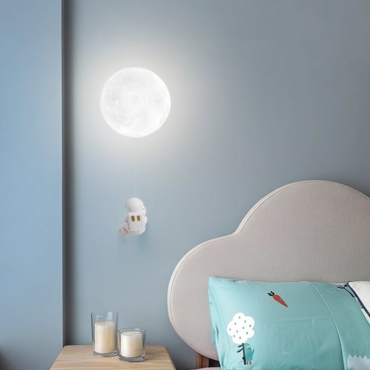 3D Printed Astronaut Wall Lamp | Modern Decorative Moon Light with Warm Glow