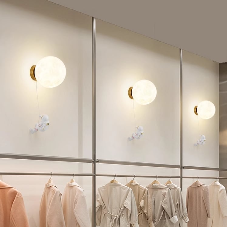 3D Printed Astronaut Wall Lamp | Modern Decorative Moon Light with Warm Glow