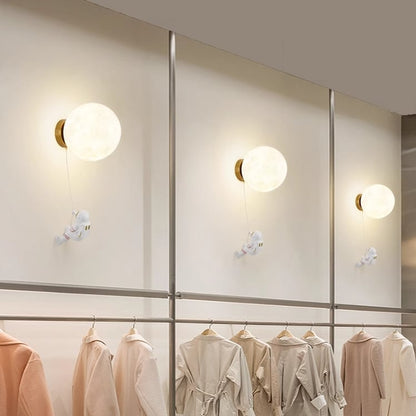 3D Printed Astronaut Wall Lamp | Modern Decorative Moon Light with Warm Glow