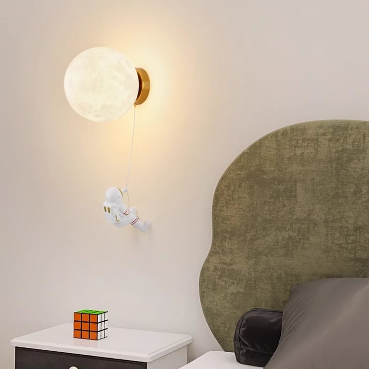 3D Printed Astronaut Wall Lamp | Modern Decorative Moon Light with Warm Glow