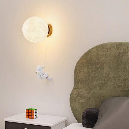 3D Printed Astronaut Wall Lamp | Modern Decorative Moon Light with Warm Glow