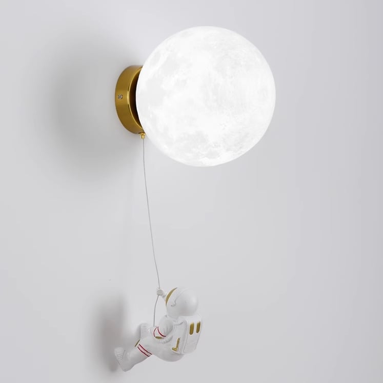 3D Printed Astronaut Wall Lamp | Modern Decorative Moon Light with Warm Glow