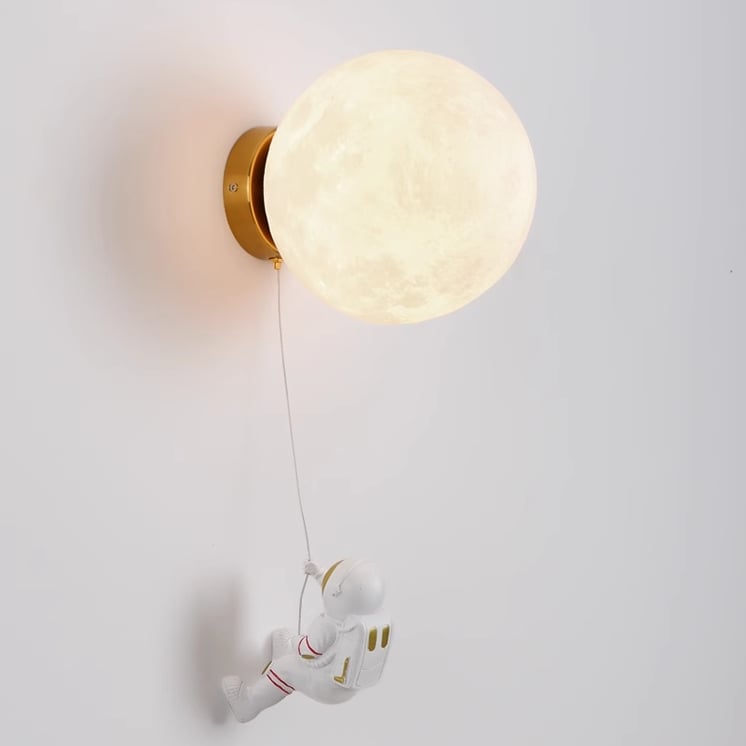 3D Printed Astronaut Wall Lamp | Modern Decorative Moon Light with Warm Glow