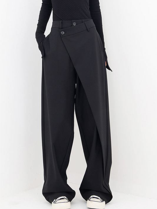 Women’s Asymmetrical Baggy Pants | High-Waist Design | Relaxed Fit