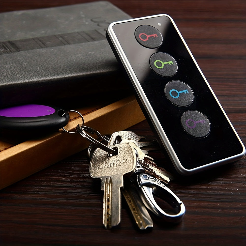 4-in-1 Key Finder | Remote Control Key Locator with LED Flash | Color-Coded Receivers for Keys, Remotes & Accessories
