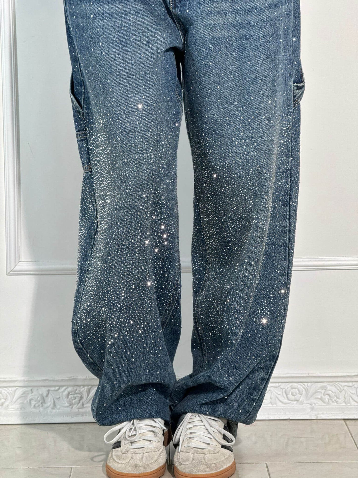Women’s High-Waist Glitter Jeans | Stretch Denim | Slim Fit Design