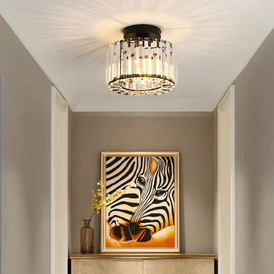 Crystal Glass Ceiling Light | Modern LED Fixture for Elegant Living Spaces