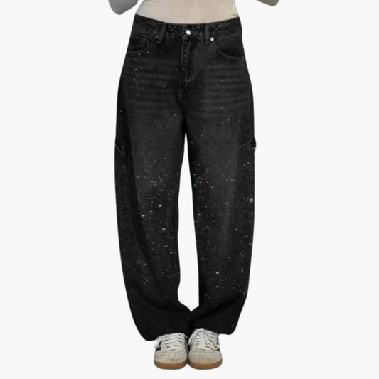 Women’s High-Waist Glitter Jeans | Stretch Denim | Slim Fit Design
