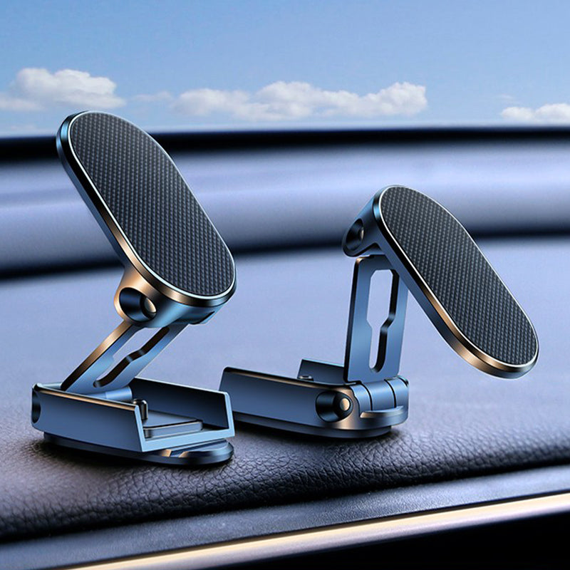 Foldable Magnetic Car Phone Holder | 360° Adjustable Metal Mount