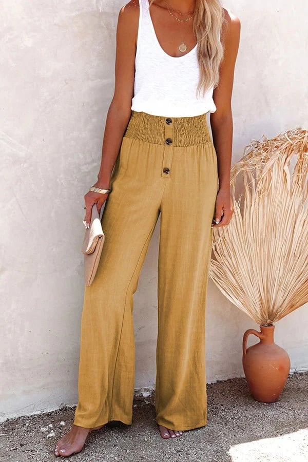 High-Waist Relaxed Pants | Flattering Fit | Soft Draped Silhouette