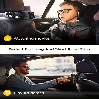 Adjustable Car Headrest Tablet Holder | Fits 5–14 Inch Devices | Secure Backseat Mount