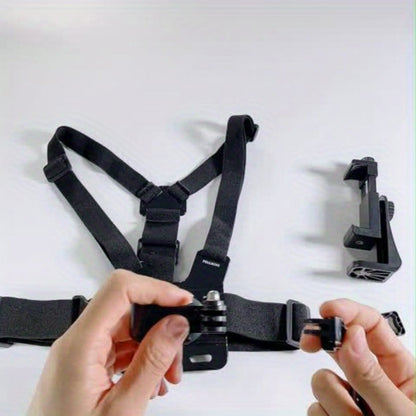 Adjustable Hands-Free Chest Mount | Comfortable Filming Belt with Secure Phone Holder | For Smartphones & Action Cameras