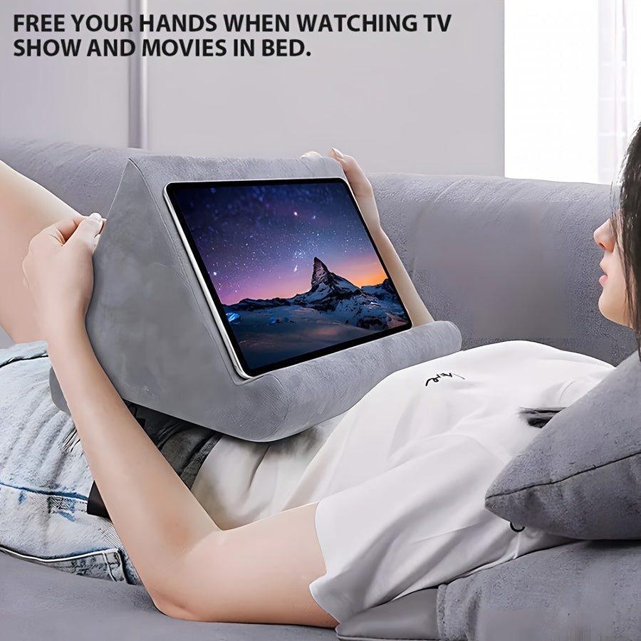 Adjustable Tablet Stand | Soft Fabric Cushion Holder | Fits 5–14 Inch Tablets | Ideal for Reading & Streaming