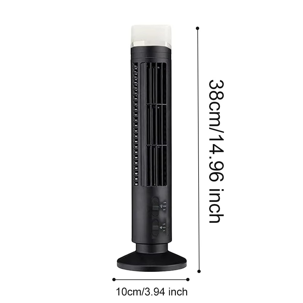 Bladeless Desktop Tower Fan | Portable Electric Fan with 2 Speed Settings
