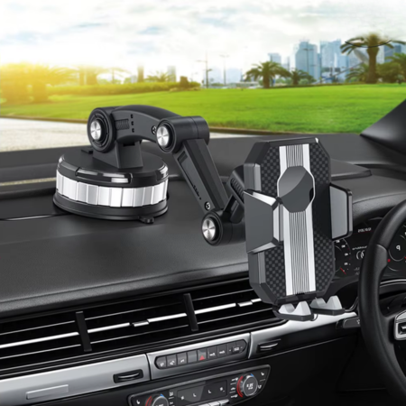 Car Phone Holder | Strong Suction Cup | 360° Rotation | One-Hand Operation | Universal Fit for Smartphones