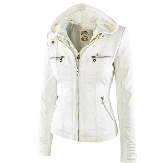 Elysia Women's Faux Leather Jacket | Waterproof, Slim Fit 0