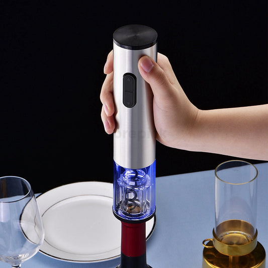 Electric Wine Bottle Opener Set | Includes Pourer & Vacuum Stopper | Effortless Cork Removal Kit