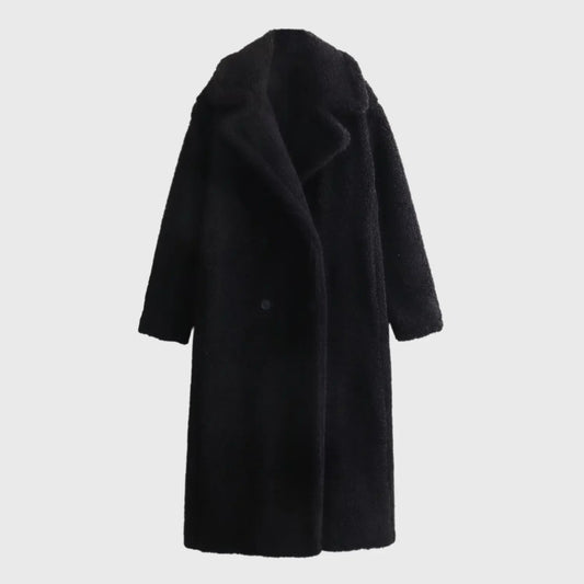 Gera Women's Winter Coat | Cozy Teddy Fabric, Double-Breasted Design 0